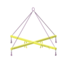Cross spreader with 4-legged sling