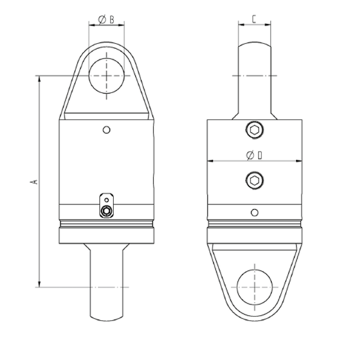 Heavy Duty Swivel Eye-Eye by De Haan, blueprint