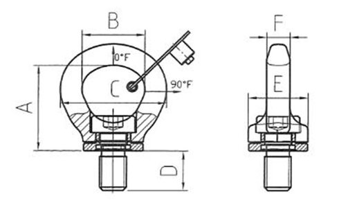 Schéma de l'anneau de levage à émerillon LPS POWERTEX