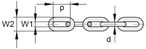 Schéma de la chaîne de levage à maillons courts POWERTEX PSL Grade 80