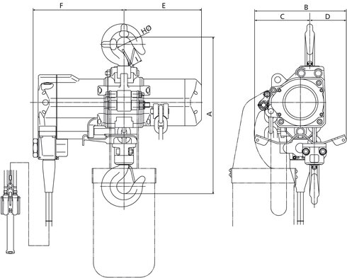 Schéma du palan pneumatique TMH-3000