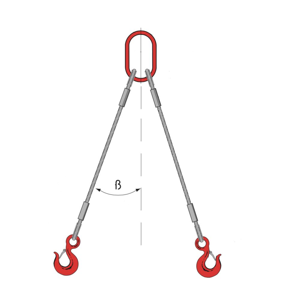 Wire rope sling 2 legs