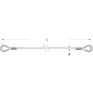 Elingue câble DW avec crochet choker et 2 embouts acier sertis - Ø 13 mm et  Ø 14 mm - Accessoires de levage
