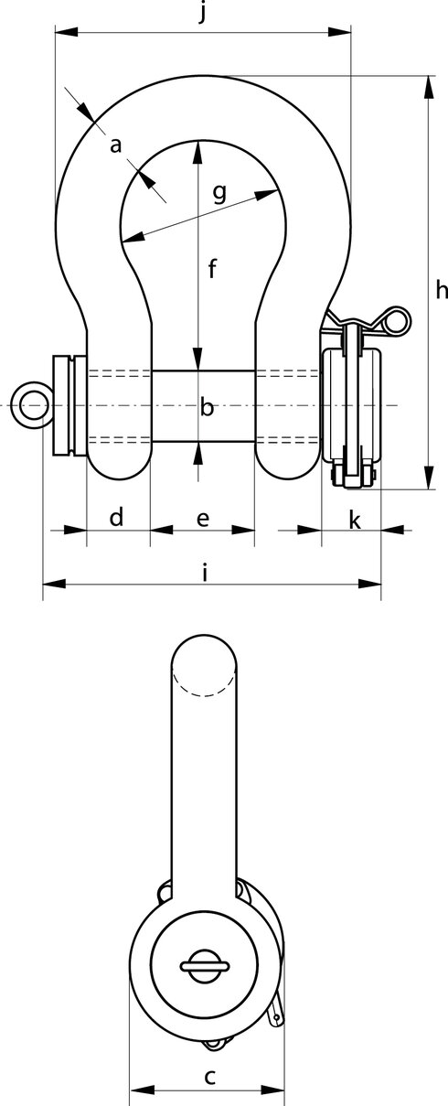 ROV Release Polar Shackle P-5365 drawing