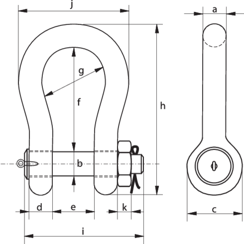 Heavy Duty Shackle P-6036 drawing