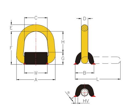 Étrier à souder pour le levage base simple avec ressort de article 8068S