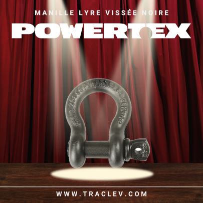 Manille lyre vissée noire blackline powertex | © Traction Levage