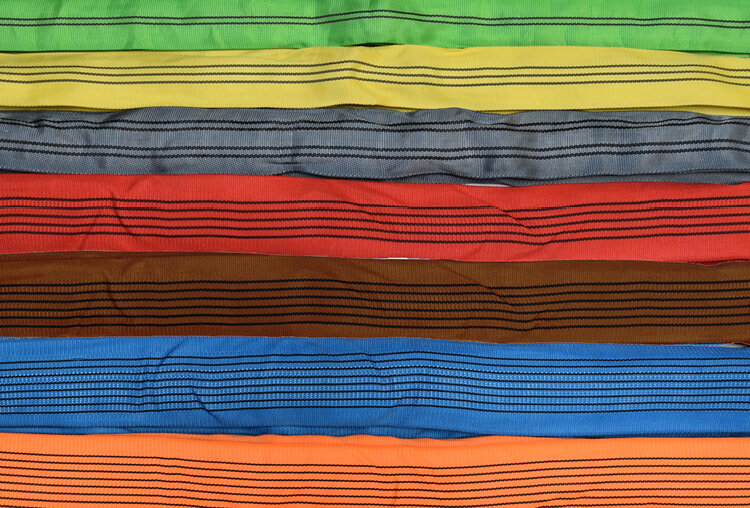 élingues textile de différentes couleurs