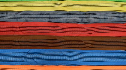 élingues textile de différentes couleurs